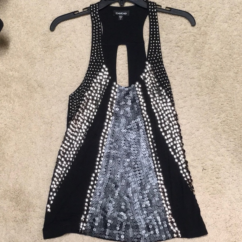 Bebe sequins & studs tank